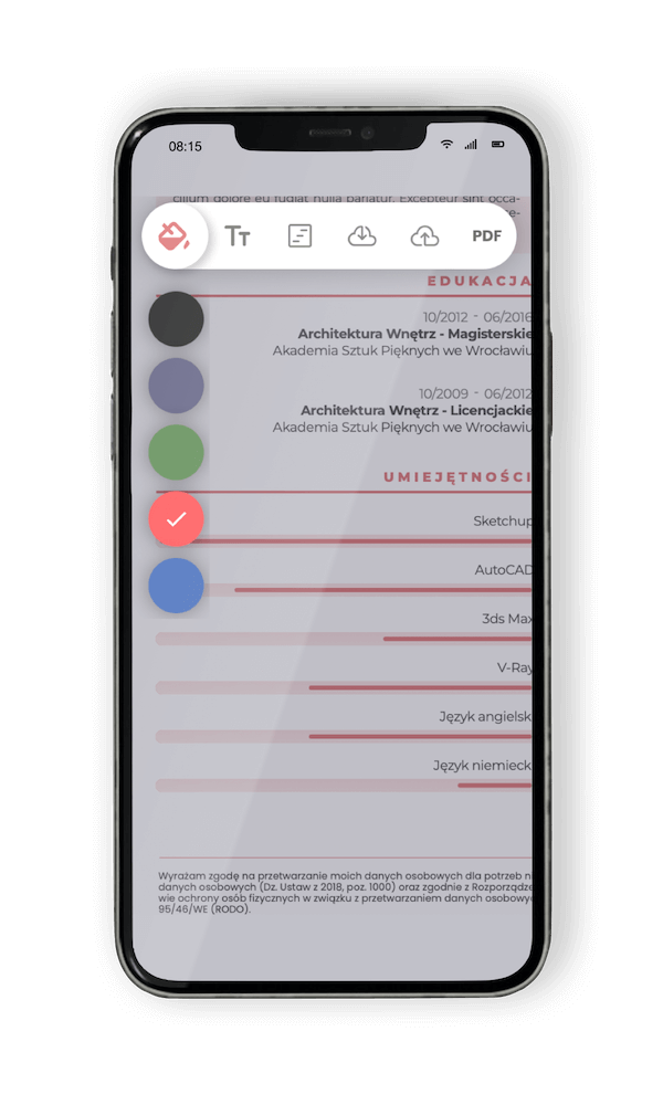 Smartfon z otwartym kreatorem CV Be-Rising - kolory